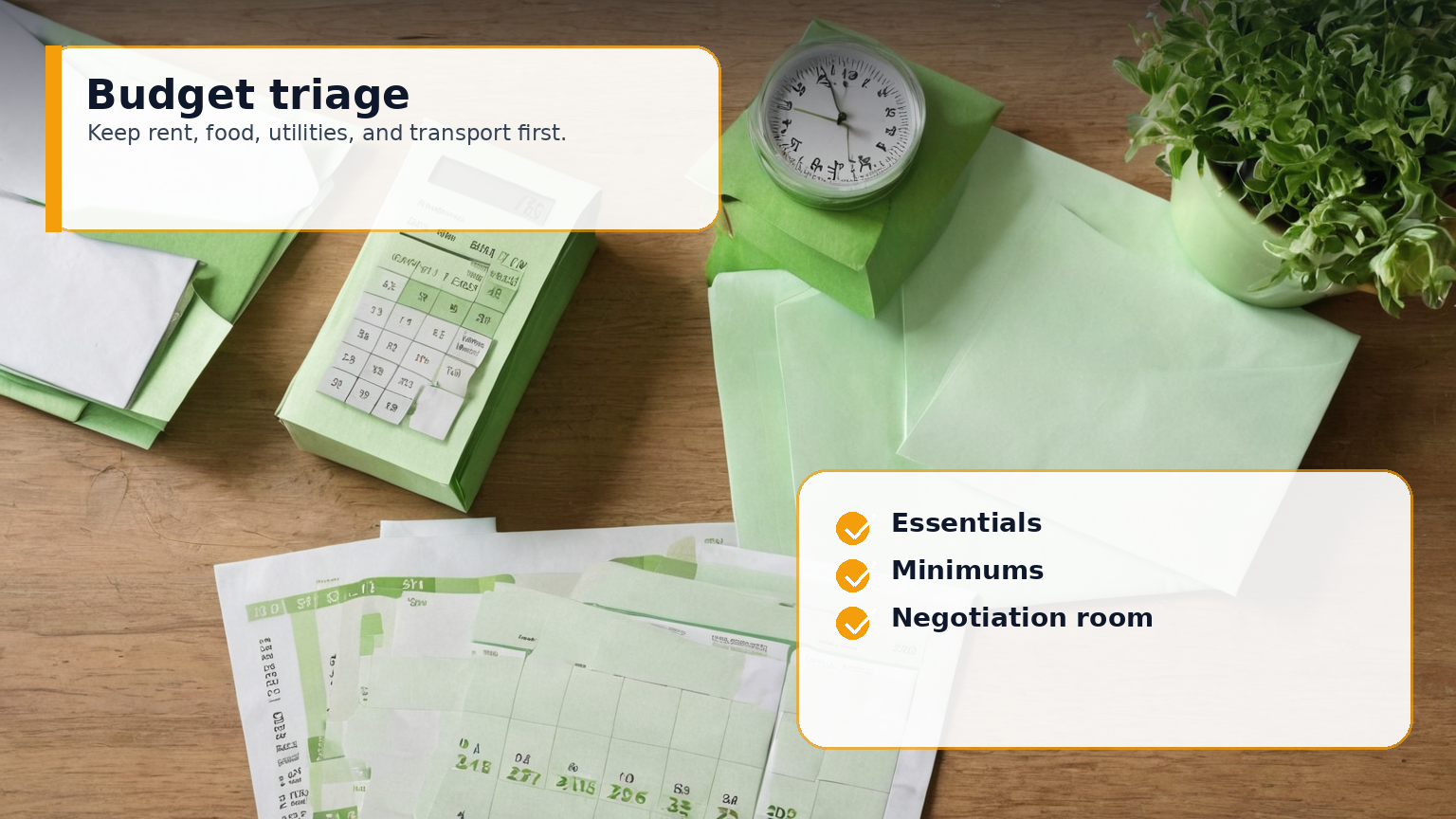 Budget triage for essential bills before collector payment