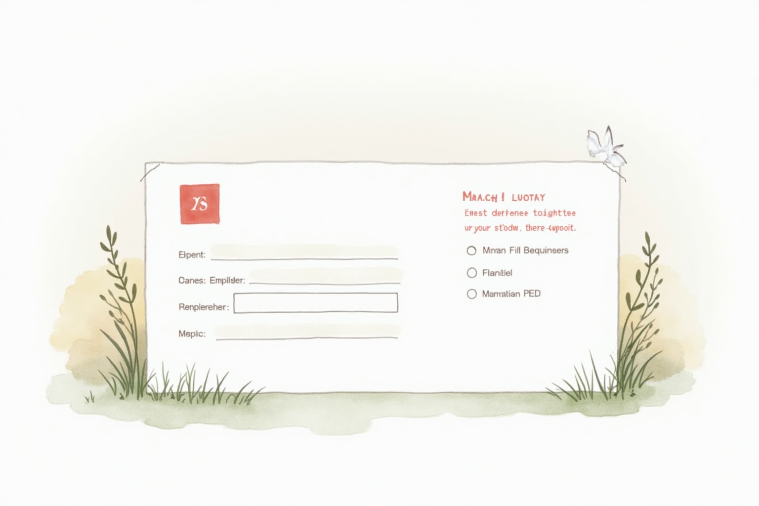 Checking account direct deposit setup form with employer information