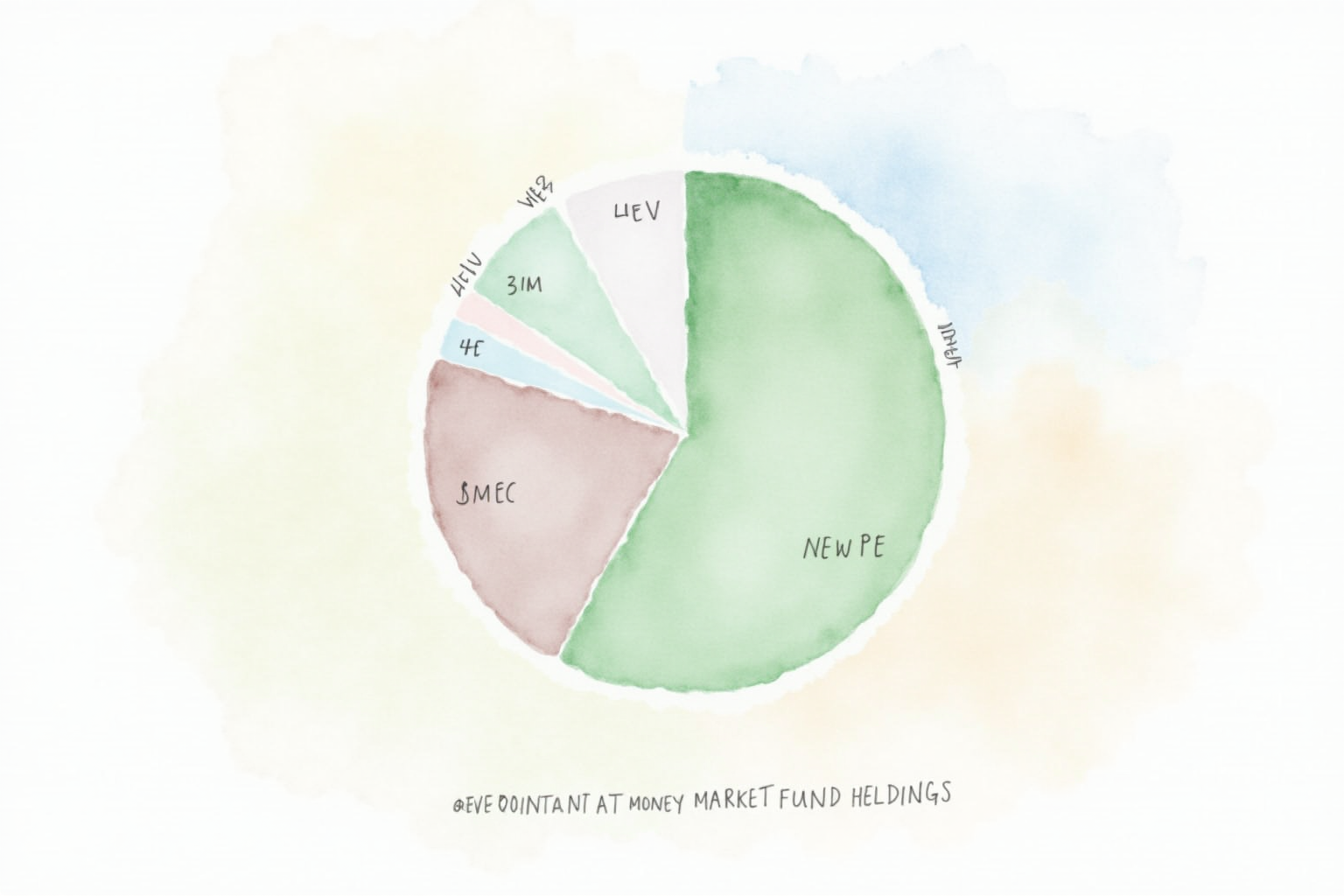 SEC government money market fund holdings breakdown pie chart