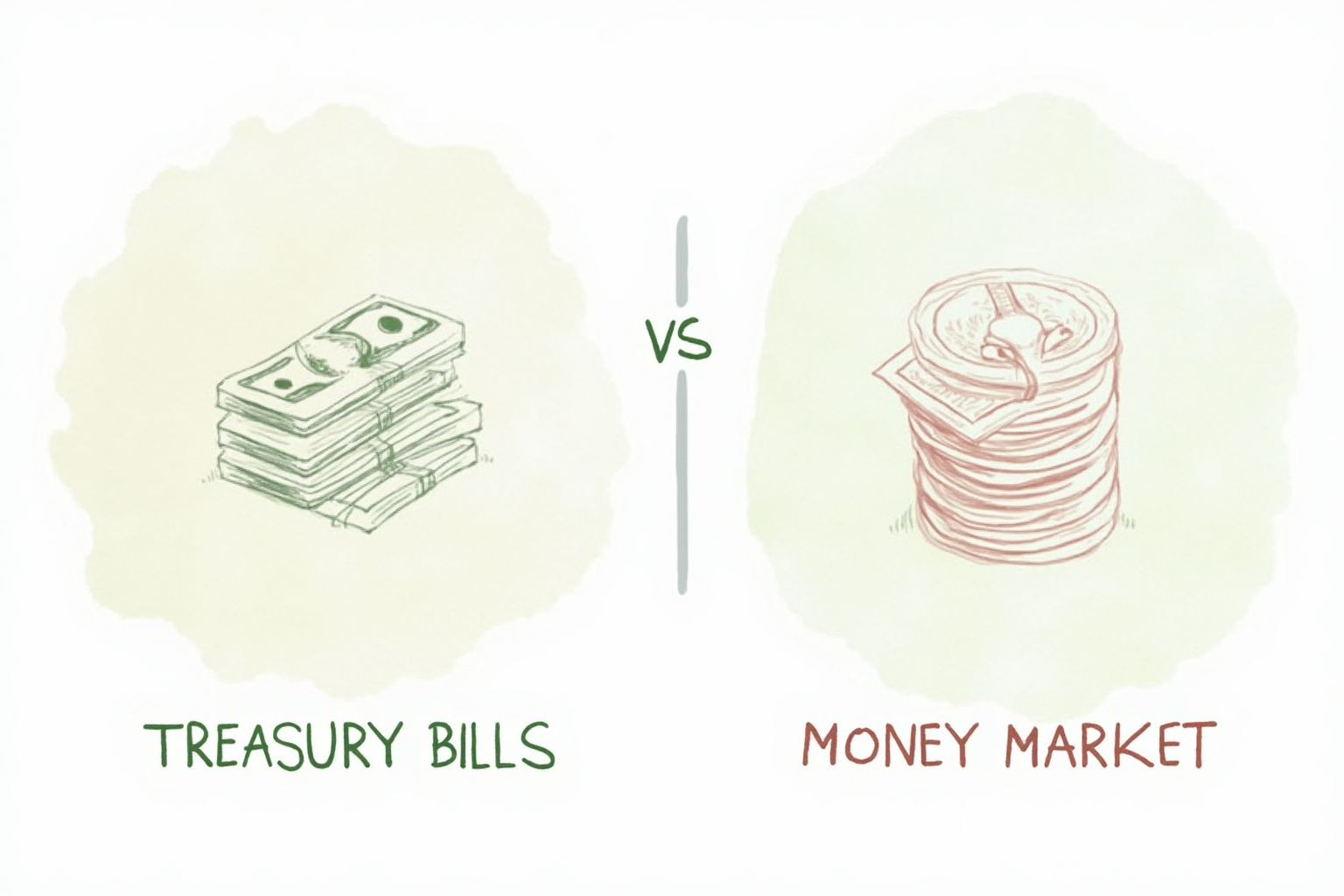 Treasury bills versus money market mutual fund comparison chart
