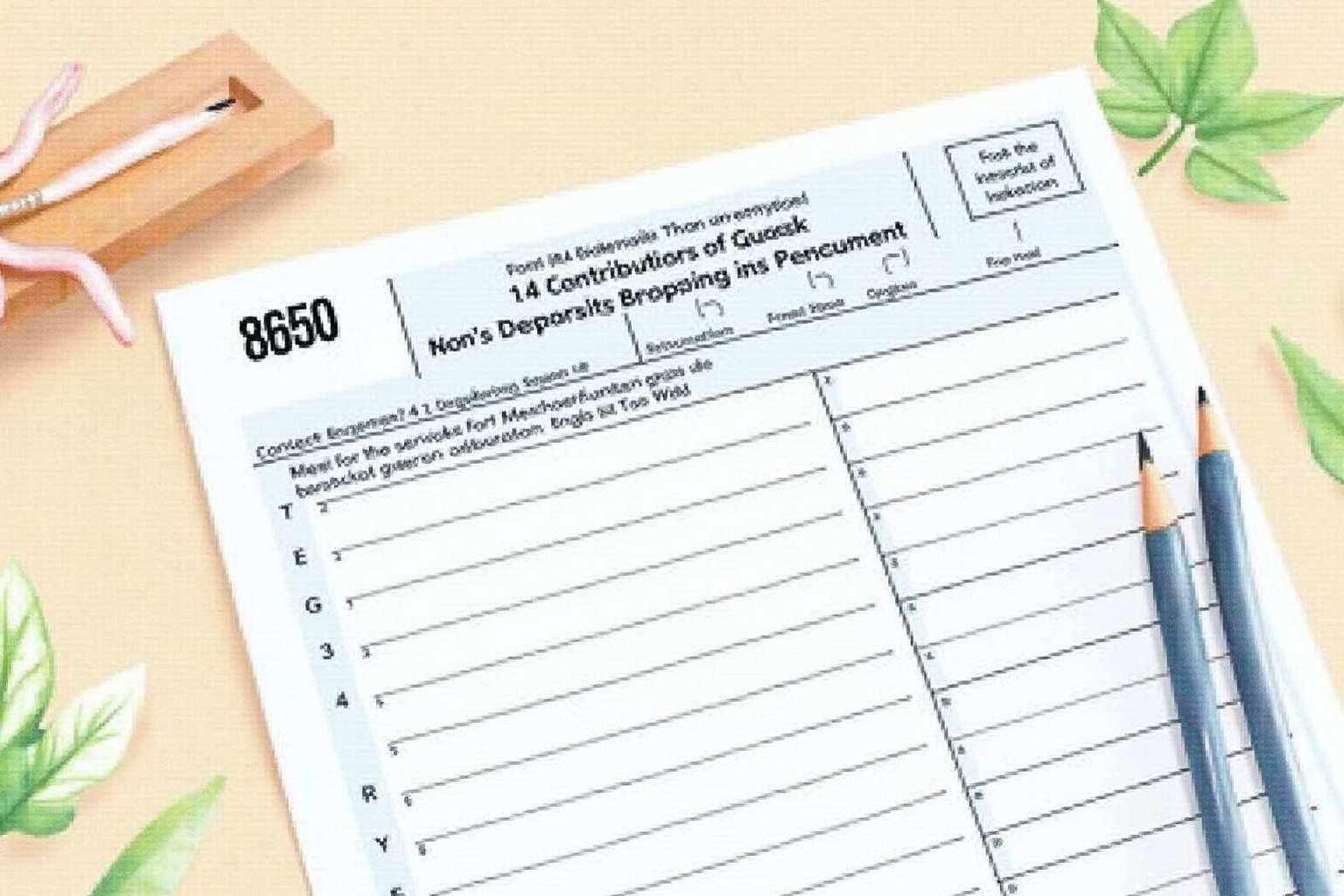 IRS Form 8606 tax form for non-deductible IRA contributions on desk