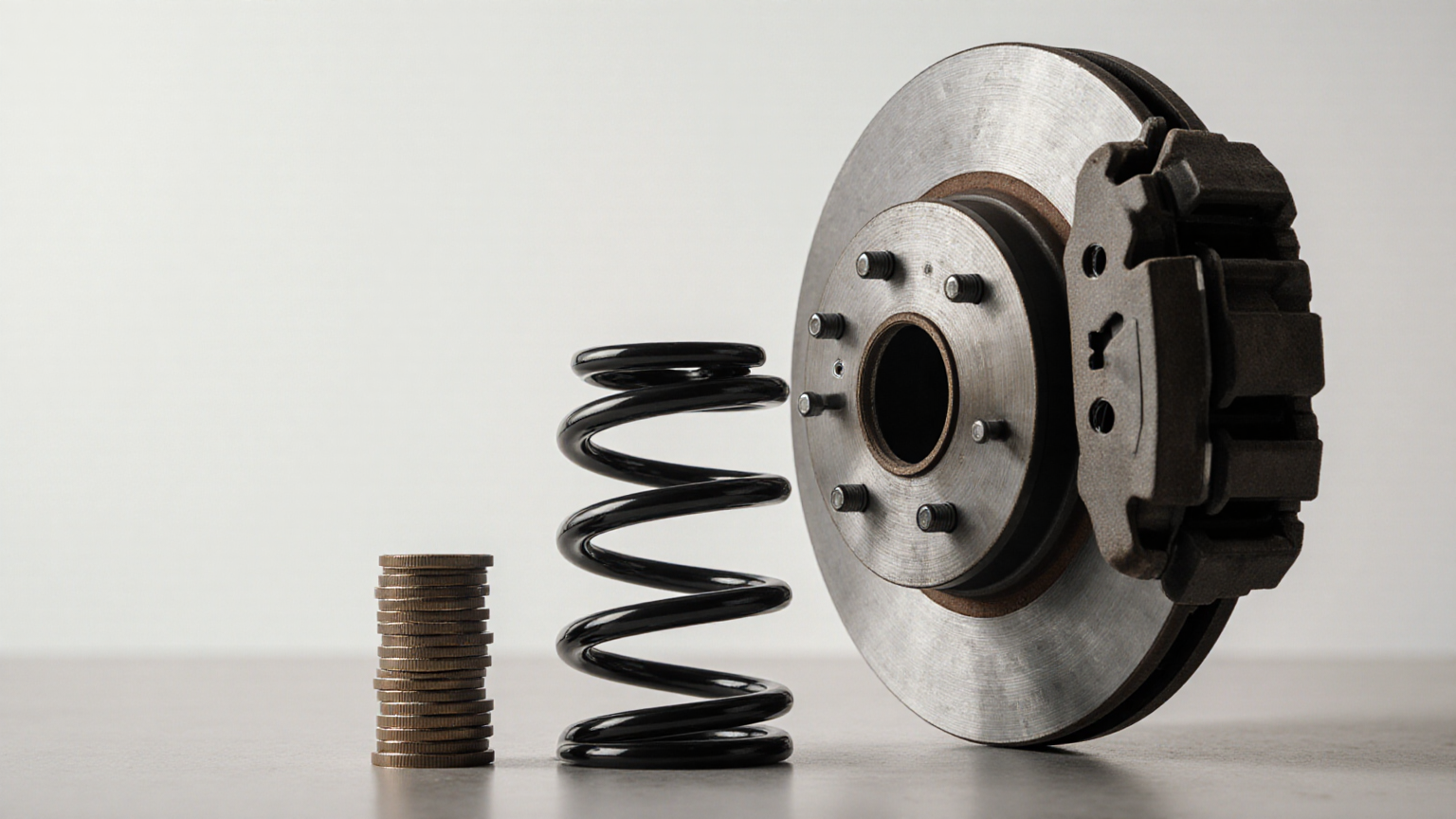 Clean brake components representing a documented mechanical repair estimate